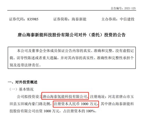 海泰新能設立氫能子公司 光伏企業跨界布局，生物質燃料銷售迎新機遇